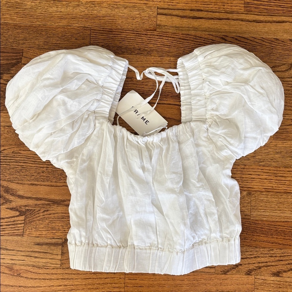 Frame Ruched Puff Sleeve Top - Picture 2 of 4